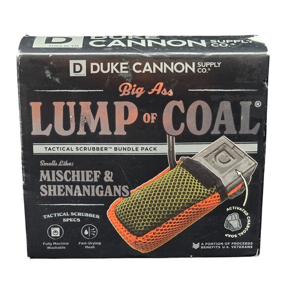 Duke Cannon Supply Big A$S Lump of Coal Tactical Scrubber Soap On A Rope Bundle - Picture 1 of 7